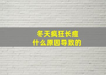 冬天疯狂长痘什么原因导致的