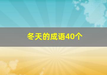 冬天的成语40个