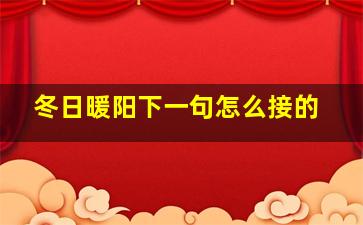 冬日暖阳下一句怎么接的