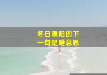 冬日暖阳的下一句是啥意思