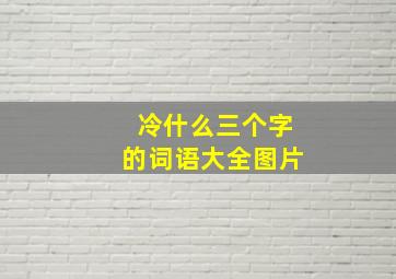 冷什么三个字的词语大全图片