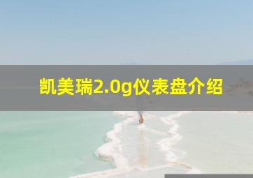 凯美瑞2.0g仪表盘介绍