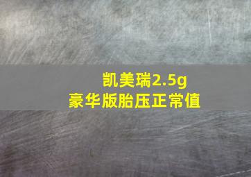 凯美瑞2.5g豪华版胎压正常值