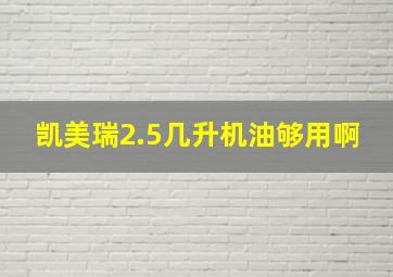 凯美瑞2.5几升机油够用啊