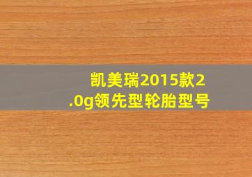 凯美瑞2015款2.0g领先型轮胎型号