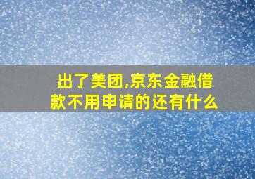 出了美团,京东金融借款不用申请的还有什么