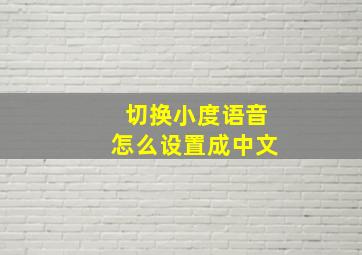 切换小度语音怎么设置成中文