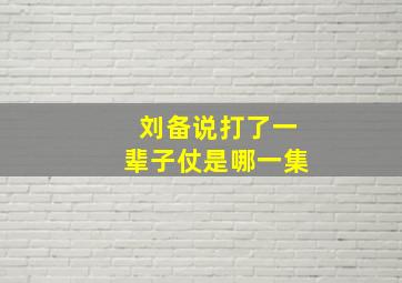 刘备说打了一辈子仗是哪一集