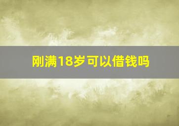 刚满18岁可以借钱吗