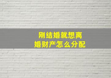 刚结婚就想离婚财产怎么分配