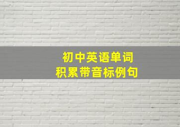 初中英语单词积累带音标例句