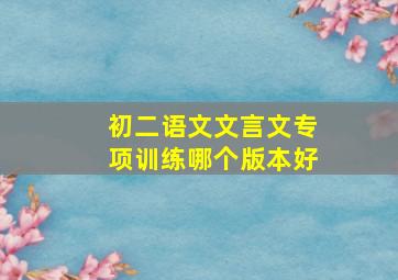 初二语文文言文专项训练哪个版本好