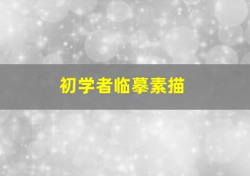 初学者临摹素描