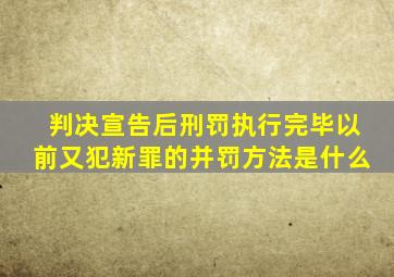 判决宣告后刑罚执行完毕以前又犯新罪的并罚方法是什么