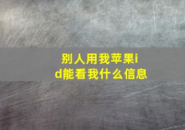 别人用我苹果id能看我什么信息