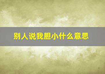 别人说我胆小什么意思