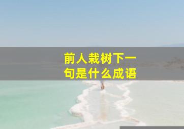 前人栽树下一句是什么成语