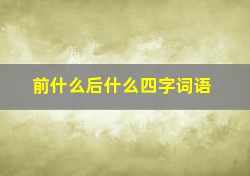 前什么后什么四字词语