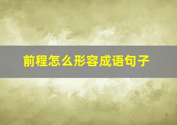 前程怎么形容成语句子