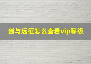 剑与远征怎么查看vip等级