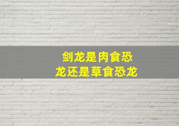 剑龙是肉食恐龙还是草食恐龙