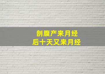 剖腹产来月经后十天又来月经