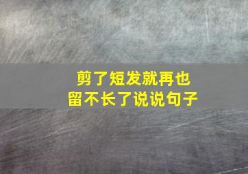 剪了短发就再也留不长了说说句子