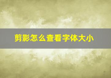 剪影怎么查看字体大小