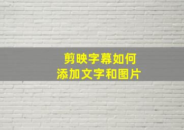 剪映字幕如何添加文字和图片