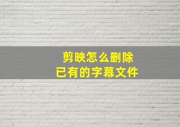 剪映怎么删除已有的字幕文件