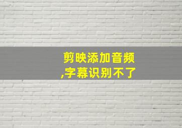 剪映添加音频,字幕识别不了