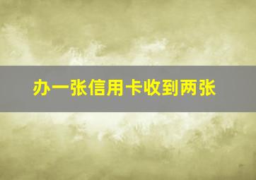 办一张信用卡收到两张