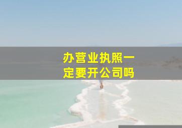 办营业执照一定要开公司吗