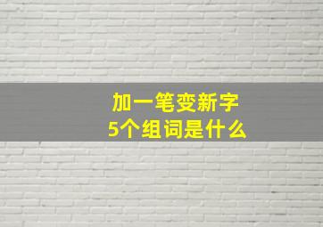 加一笔变新字5个组词是什么