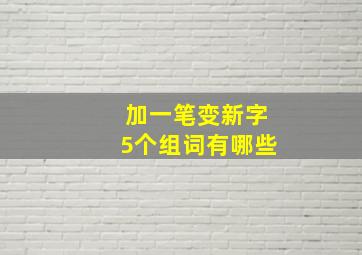 加一笔变新字5个组词有哪些