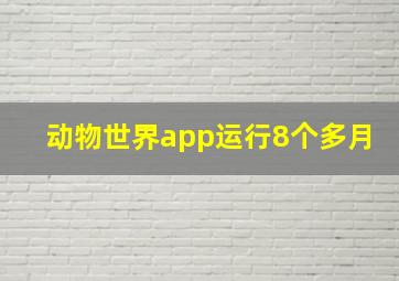 动物世界app运行8个多月