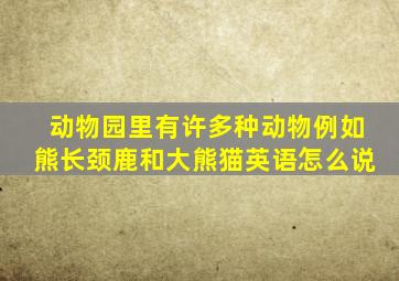 动物园里有许多种动物例如熊长颈鹿和大熊猫英语怎么说