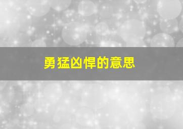 勇猛凶悍的意思