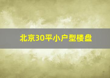 北京30平小户型楼盘