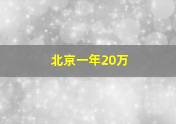 北京一年20万