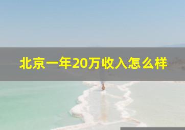 北京一年20万收入怎么样