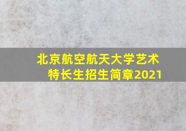 北京航空航天大学艺术特长生招生简章2021