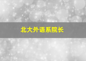 北大外语系院长