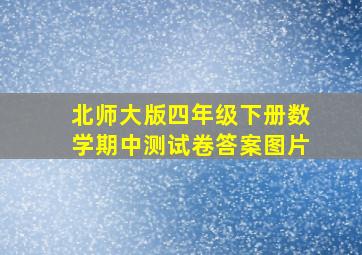 北师大版四年级下册数学期中测试卷答案图片