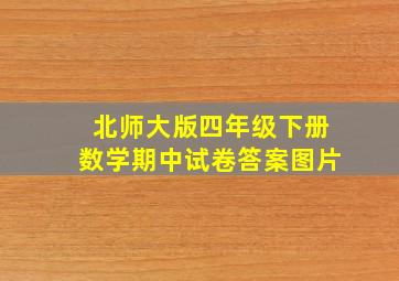 北师大版四年级下册数学期中试卷答案图片