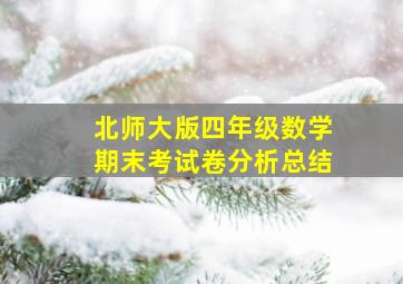 北师大版四年级数学期末考试卷分析总结