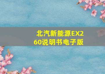 北汽新能源EX260说明书电子版