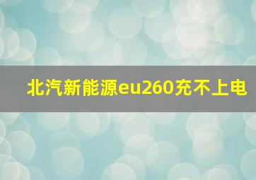 北汽新能源eu260充不上电