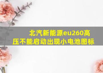 北汽新能源eu260高压不能启动出现小电池图标