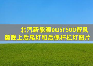 北汽新能源eu5r500智风版晚上后尾灯和后保杆杠灯图片